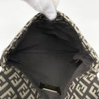 Fendi Shoulder Bag Zucchino Pattern Canvas Brown