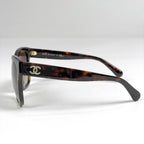 Chanel Sunglasses CC Logo Eyewear Demi Pattern Acetate Brown