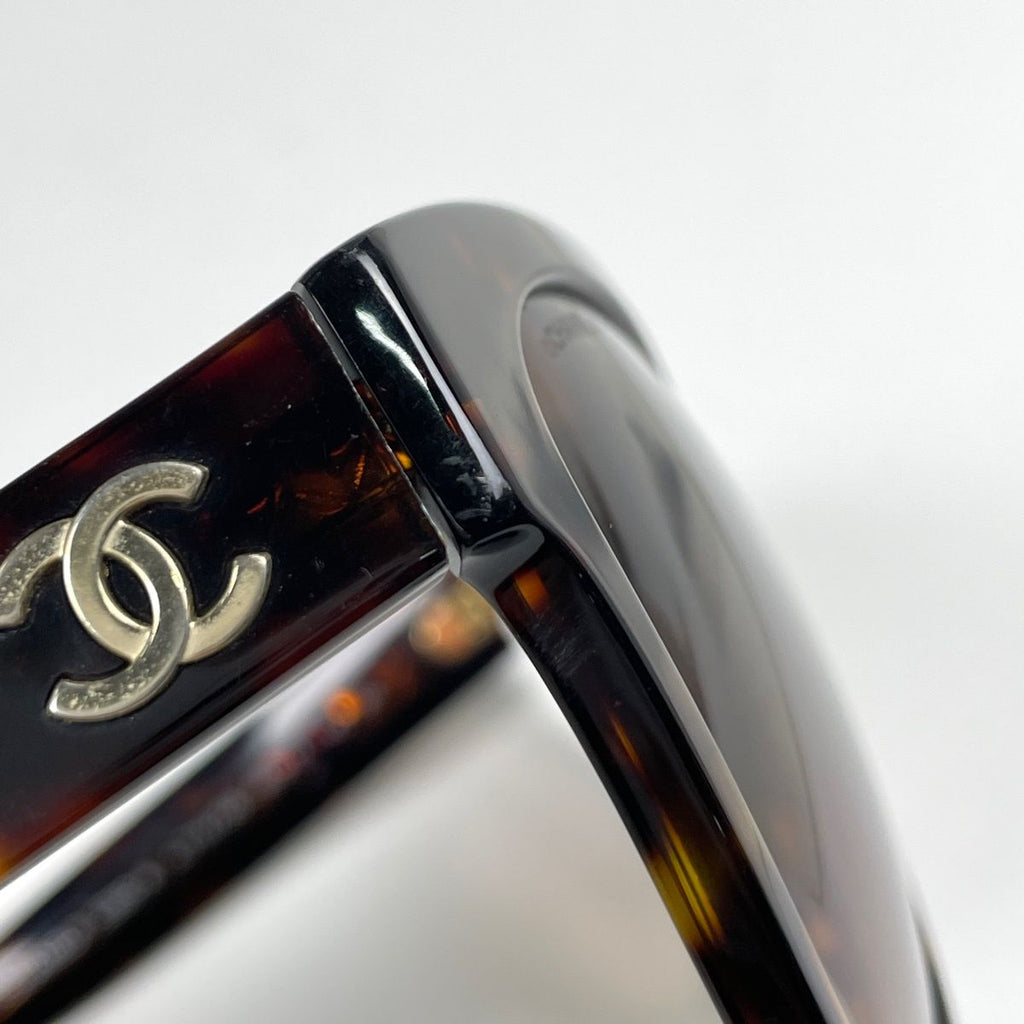 Chanel Sunglasses CC Logo Eyewear Demi Pattern Acetate Brown