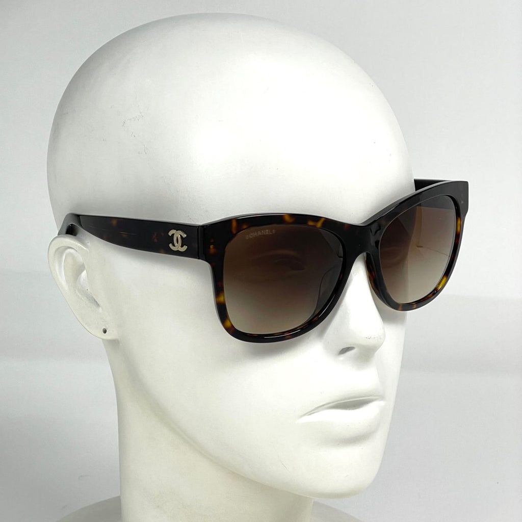 Chanel Sunglasses CC Logo Eyewear Demi Pattern Acetate Brown