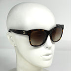 Chanel Sunglasses CC Logo Eyewear Demi Pattern Acetate Brown