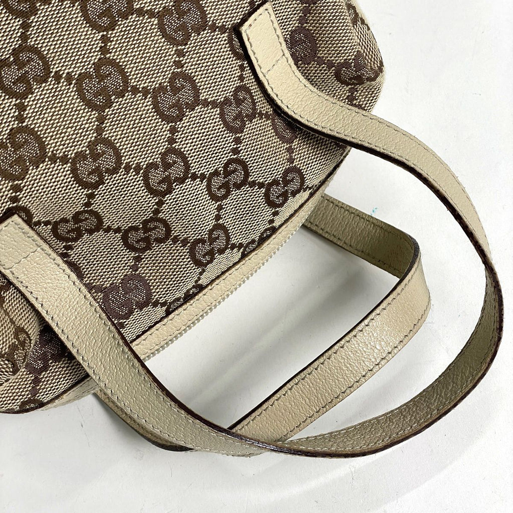 Gucci Handbag GG Pattern Canvas Beige White