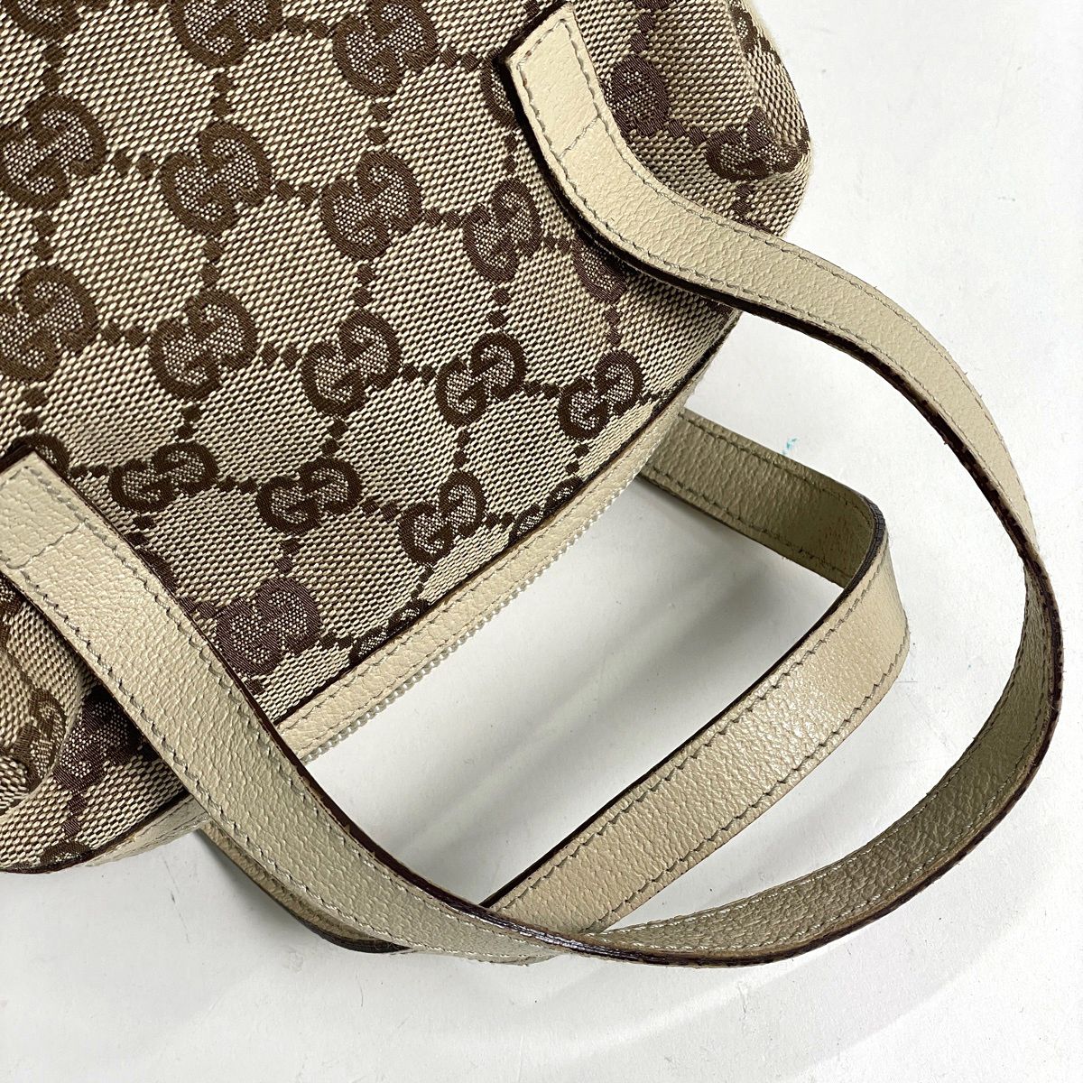 Gucci Handbag GG Pattern Canvas Beige White