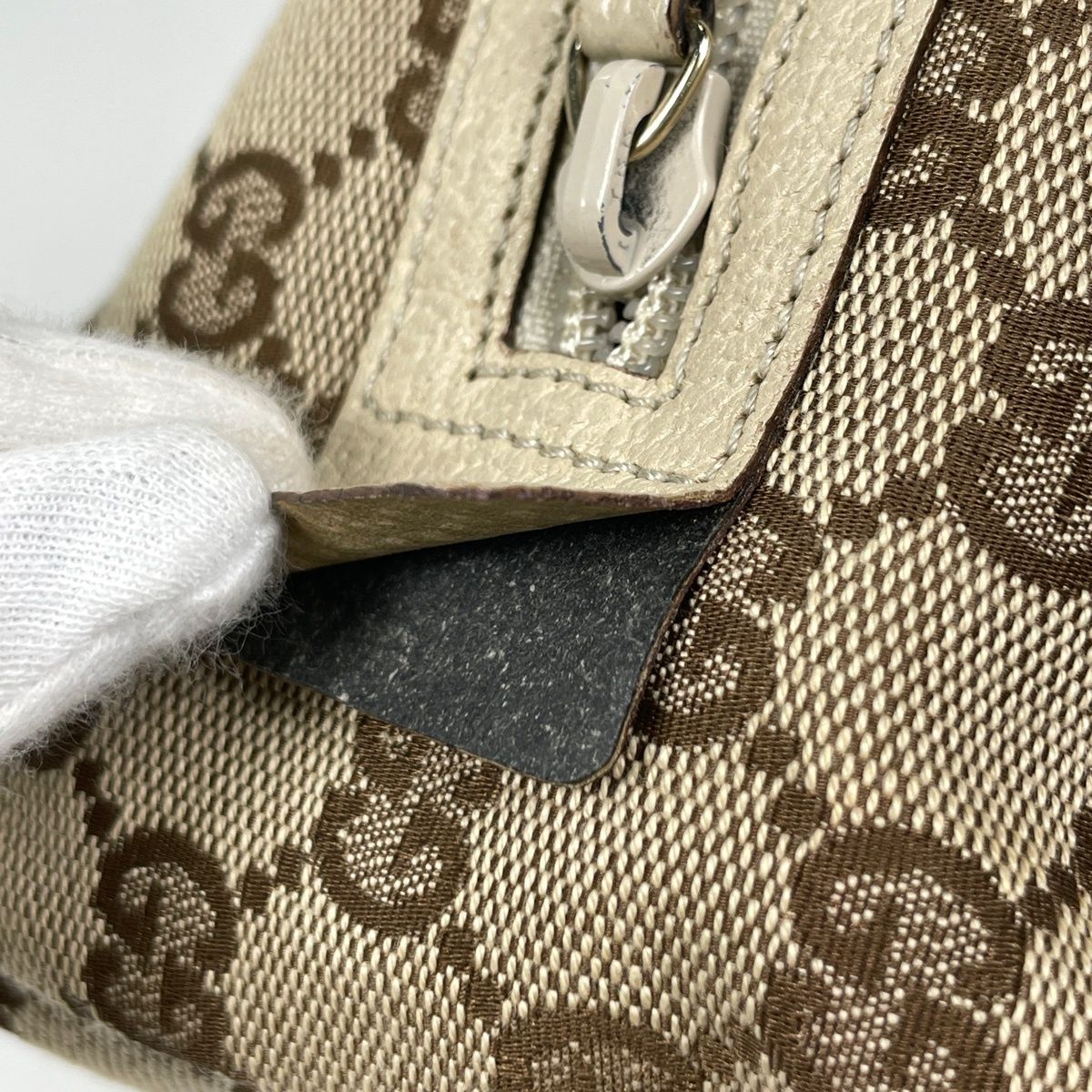 Gucci Handbag GG Pattern Canvas Beige White