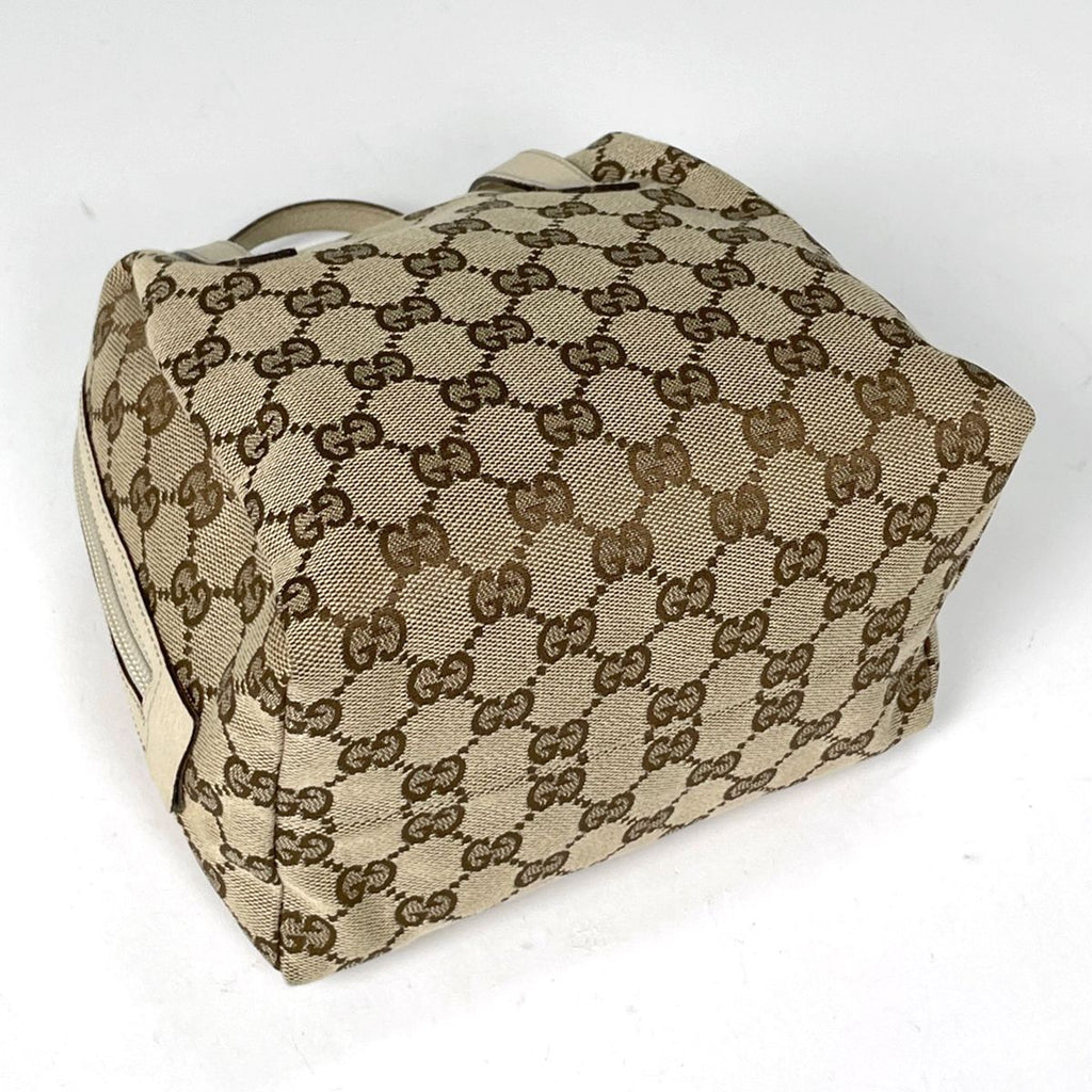 Gucci Handbag GG Pattern Canvas Beige White