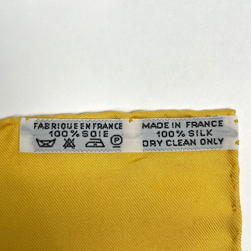 Hermes Carre 90 Concerto Scarf Silk Yellow Multicolor