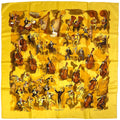 Hermes Carre 90 Concerto Scarf Silk Yellow Multicolor