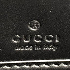 Gucci Guccissima Sherry Line Zip Around Leather Black Multicolor Wallet Silver