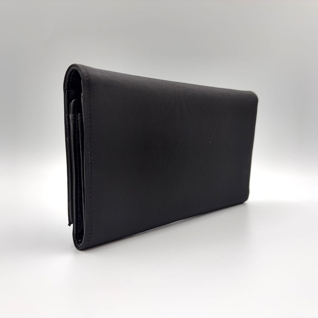 Prada Tessuto Nylon Black Wallet Silver