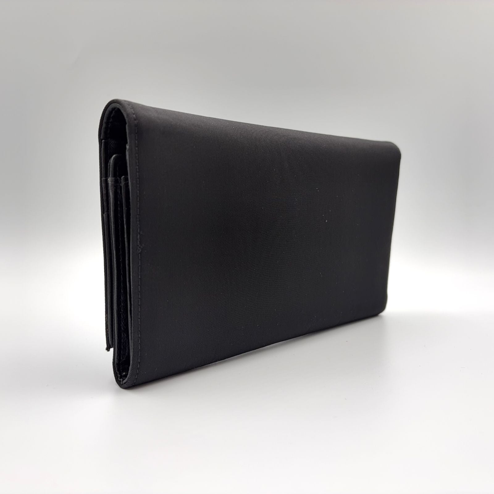 Prada Tessuto Nylon Black Wallet Silver