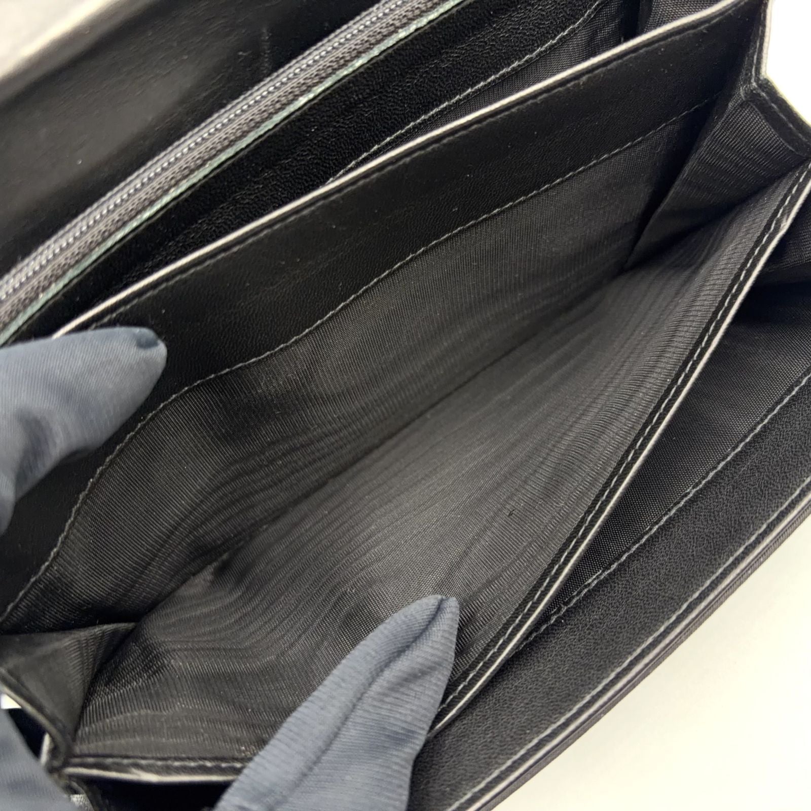 Prada Tessuto Nylon Black Wallet Silver