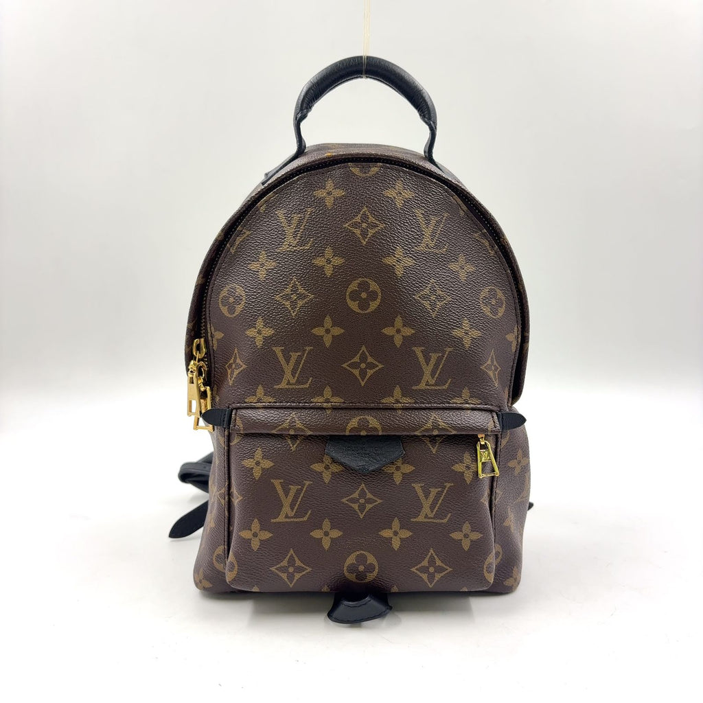 Louis Vuitton Palm Springs PM Monogram Leather Brown Black Backpack Gold