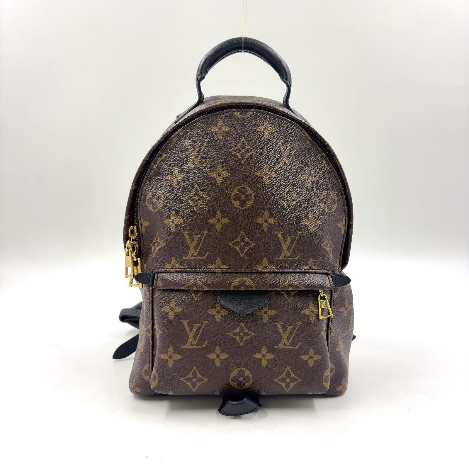 Louis Vuitton Palm Springs PM Monogram Leather Brown Black Backpack Gold