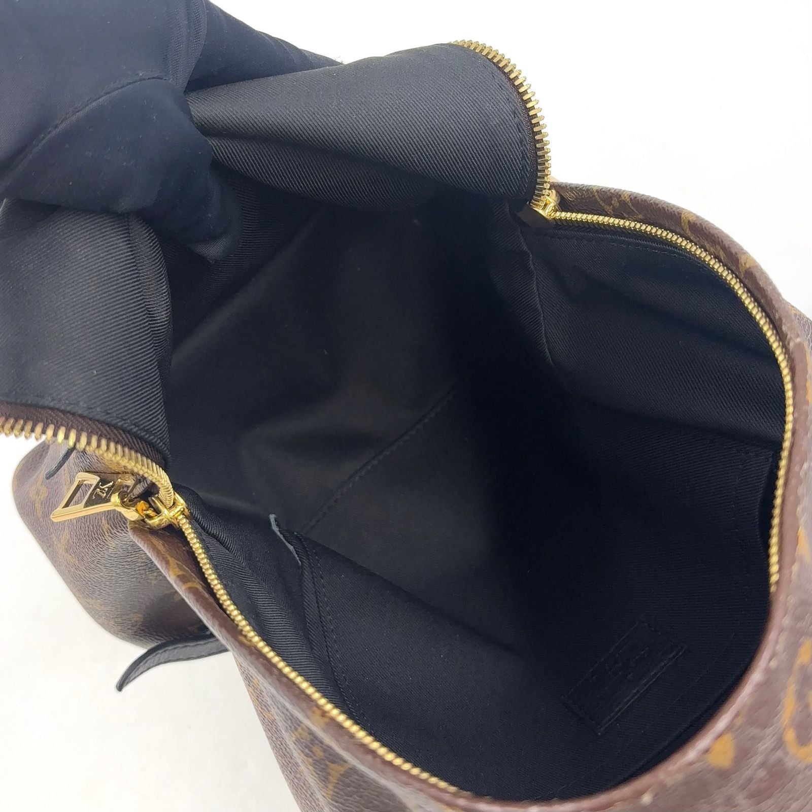 Louis Vuitton Palm Springs PM Monogram Leather Brown Black Backpack Gold