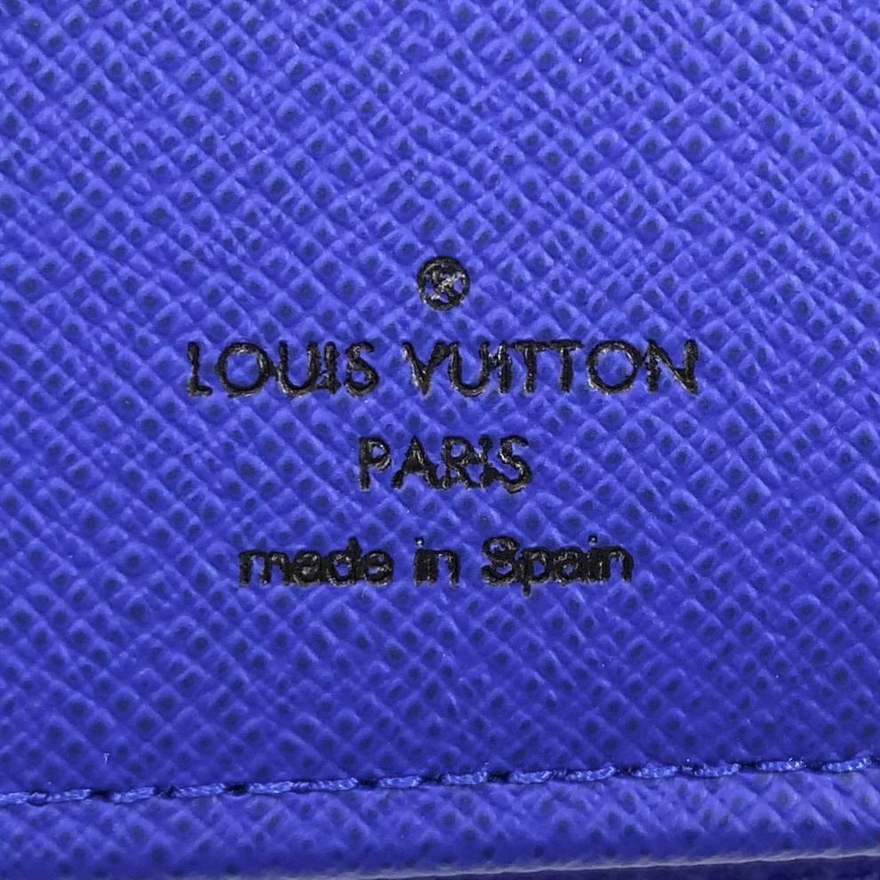 Louis Vuitton Portefeuille Brazza Epi Leather Black Blue Bifold Wallet