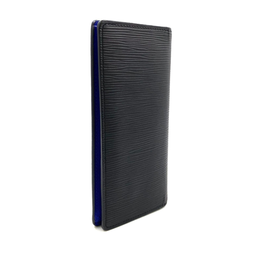Louis Vuitton Portefeuille Brazza Epi Leather Black Blue Bifold Wallet