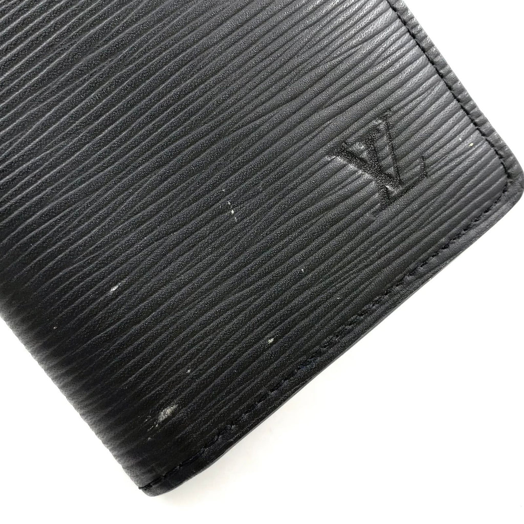 Louis Vuitton Portefeuille Brazza Epi Leather Black Blue Bifold Wallet