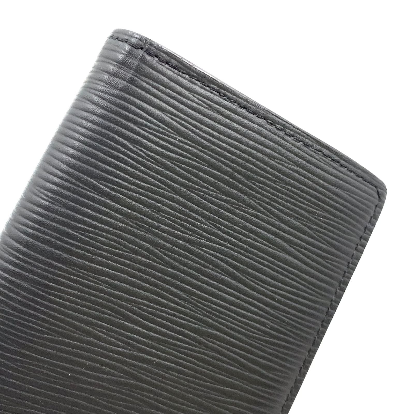 Louis Vuitton Portefeuille Brazza Epi Leather Black Blue Bifold Wallet