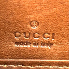 Gucci Woven Web Zip Around Leather Brown Wallet Gold