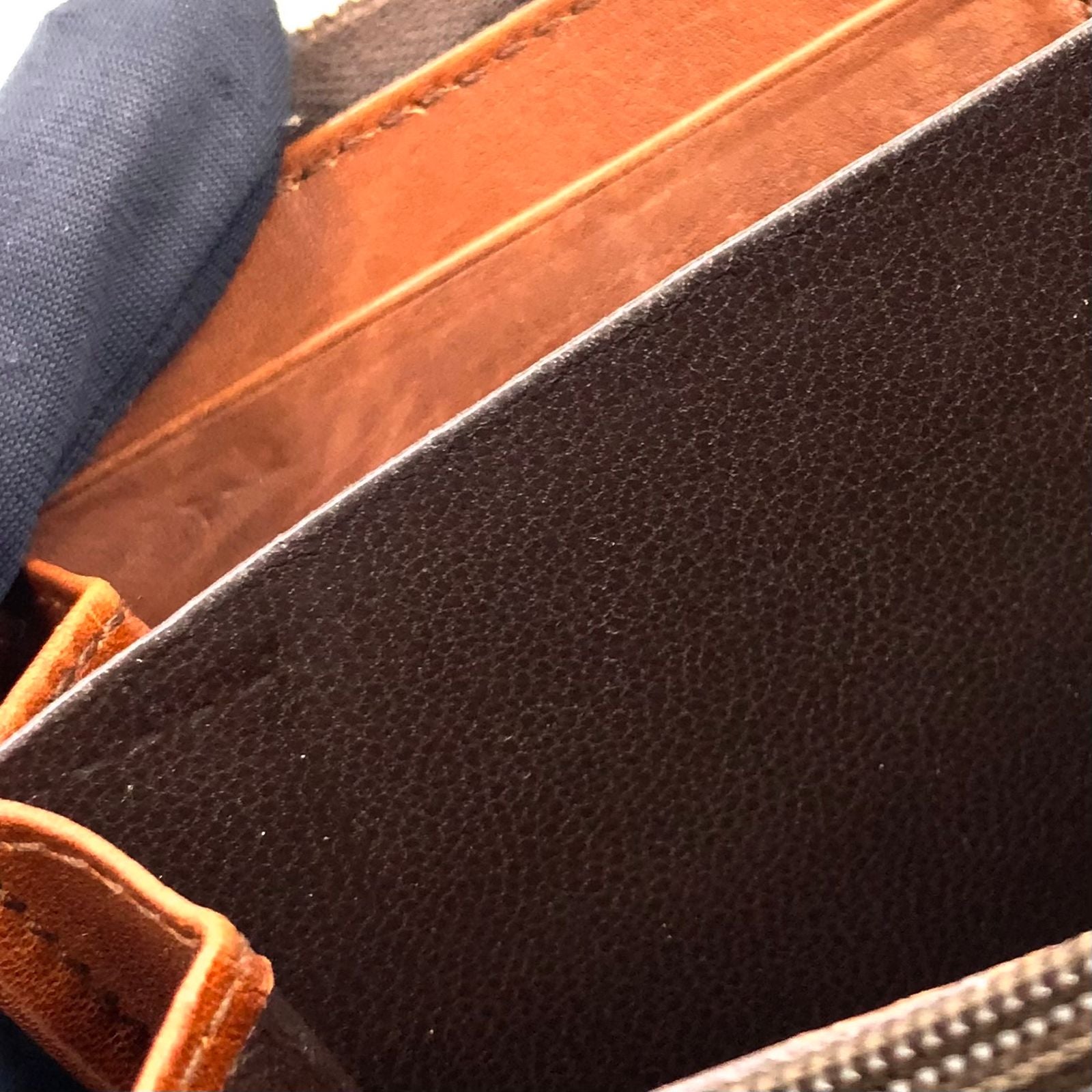 Gucci Woven Web Zip Around Leather Brown Wallet Gold