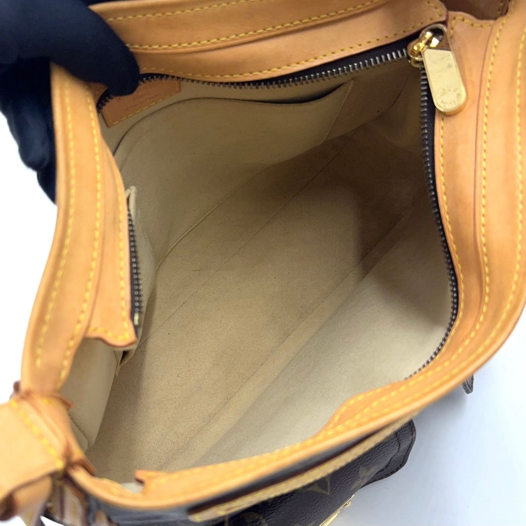 Louis Vuitton Hudson GM Monogram Leather Brown Light Shoulder Bag Gold
