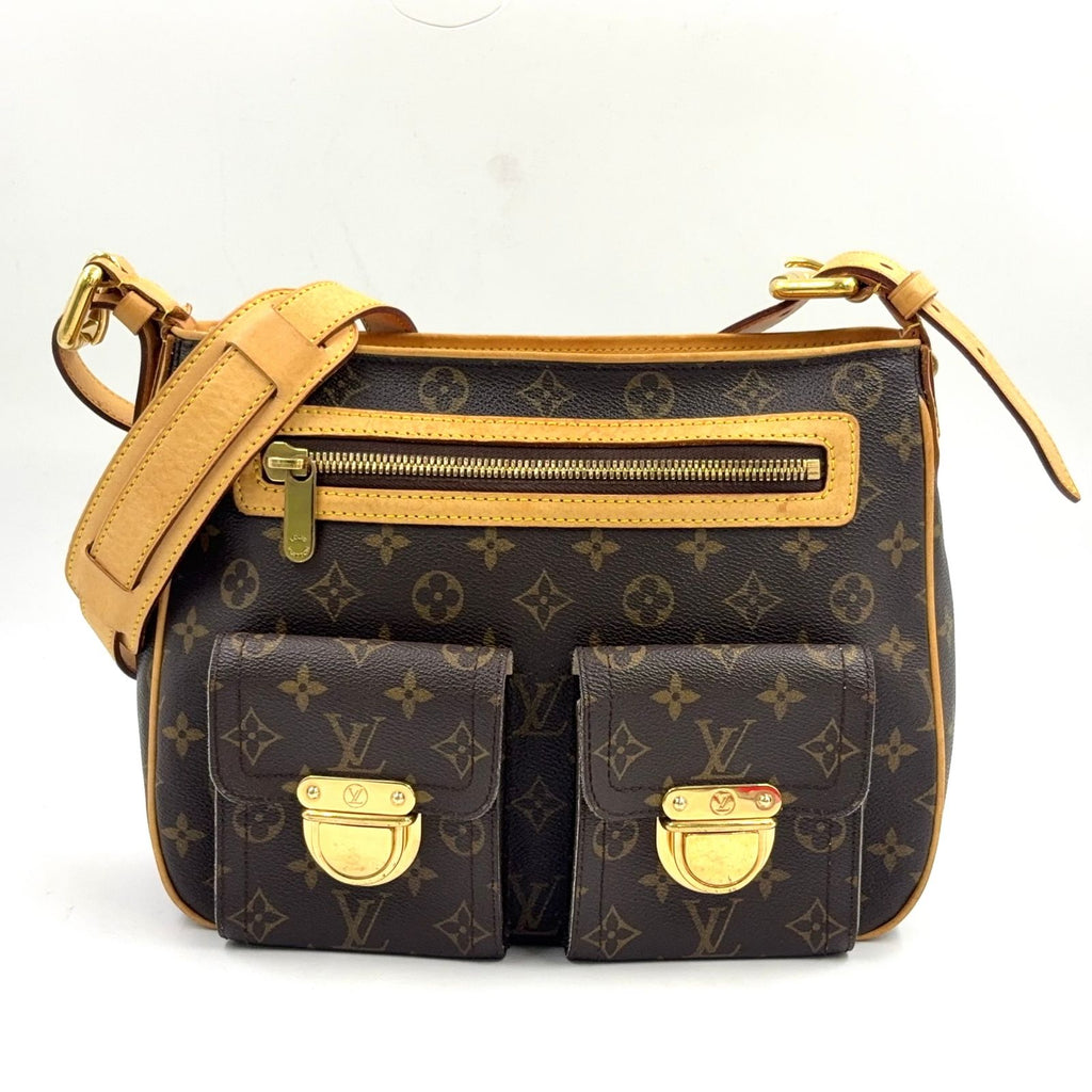 Louis Vuitton Hudson GM Monogram Leather Brown Light Shoulder Bag Gold