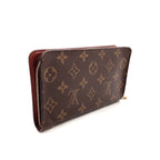 Louis Vuitton Porte-Monnaie Monogram Leather Brown Round Zippy Wallet Gold