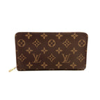 Louis Vuitton Porte-Monnaie Monogram Leather Brown Round Zippy Wallet Gold