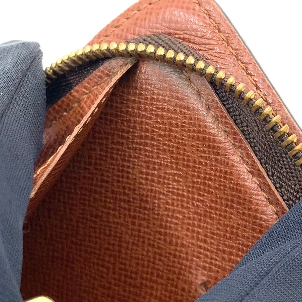 Louis Vuitton Porte-Monnaie Monogram Leather Brown Round Zippy Wallet Gold