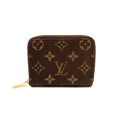 Louis Vuitton Zippy Coin Purse Monogram Leather Brown Case Gold