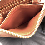 Louis Vuitton Zippy Coin Purse Monogram Leather Brown Case Gold