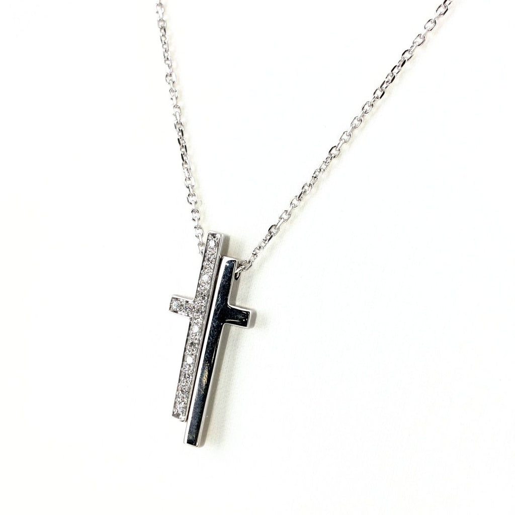 Gucci Diamond Separate Cross Necklace Pave