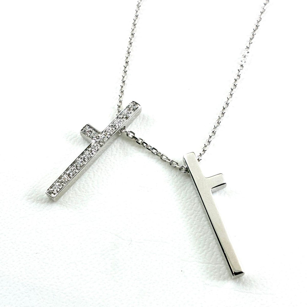 Gucci Diamond Separate Cross Necklace Pave