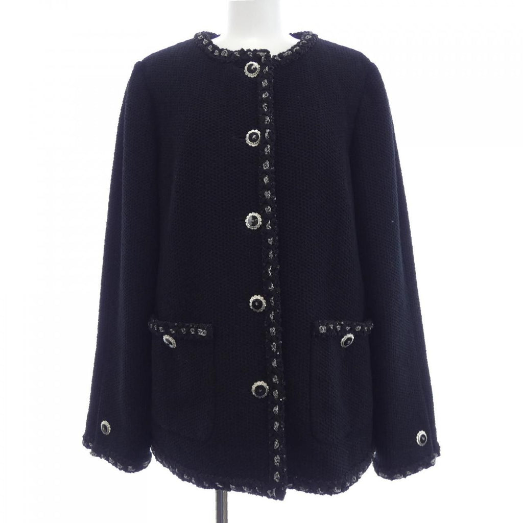 Chanel Collarless Jacket Black