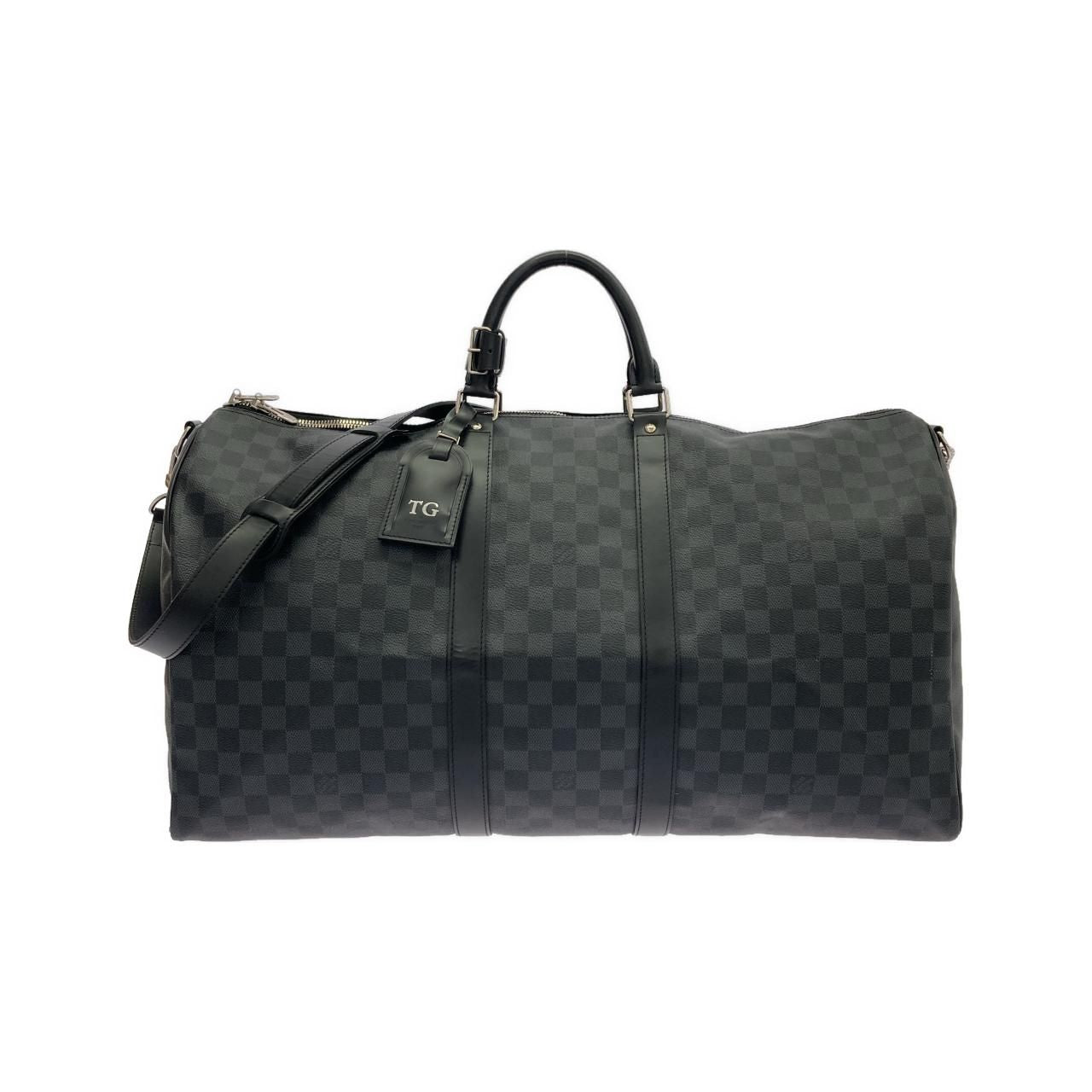 Louis Vuitton Damier Graphite Keepall Bandouliere 55 Boston Bag