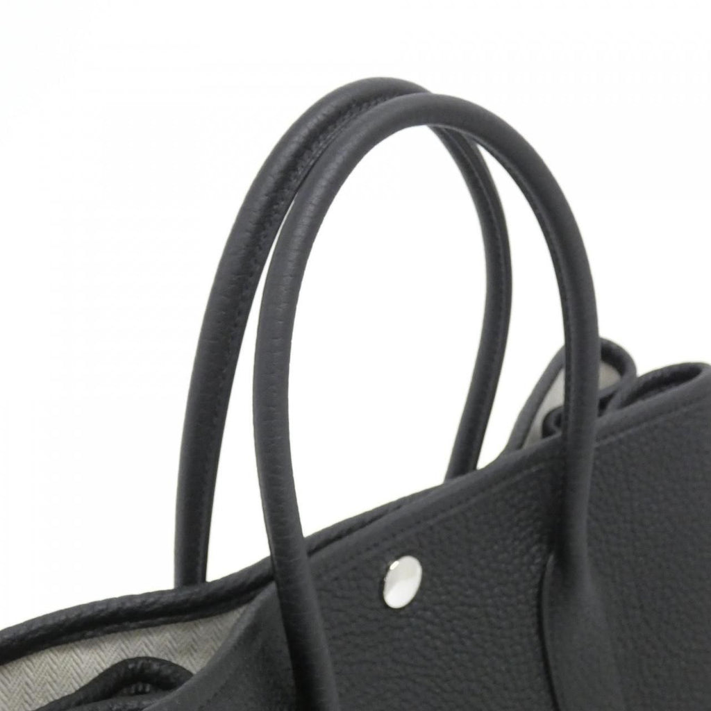Hermes Garden Party 30 Black Silver Tote Bag