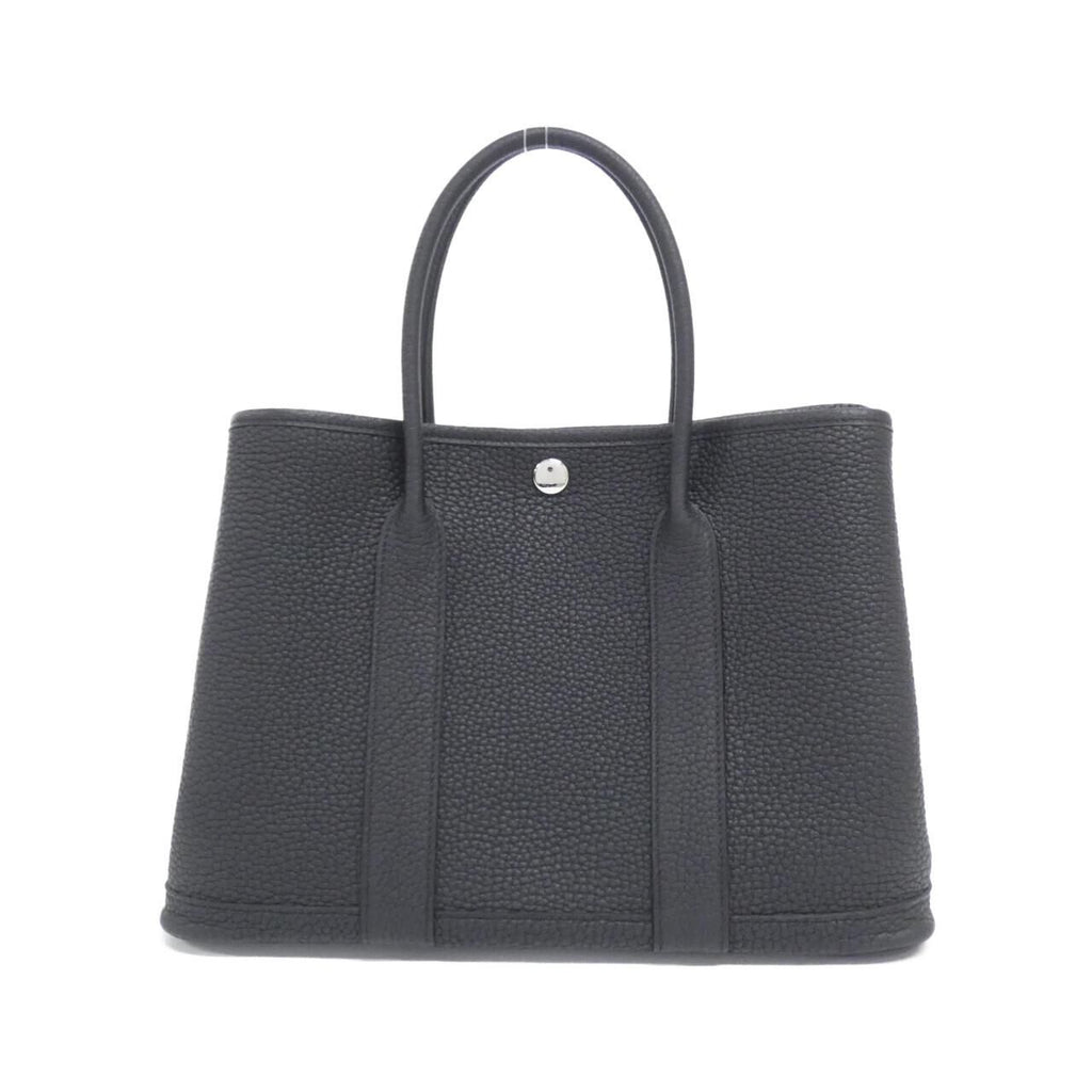 Hermes Garden Party 30 Black Silver Tote Bag