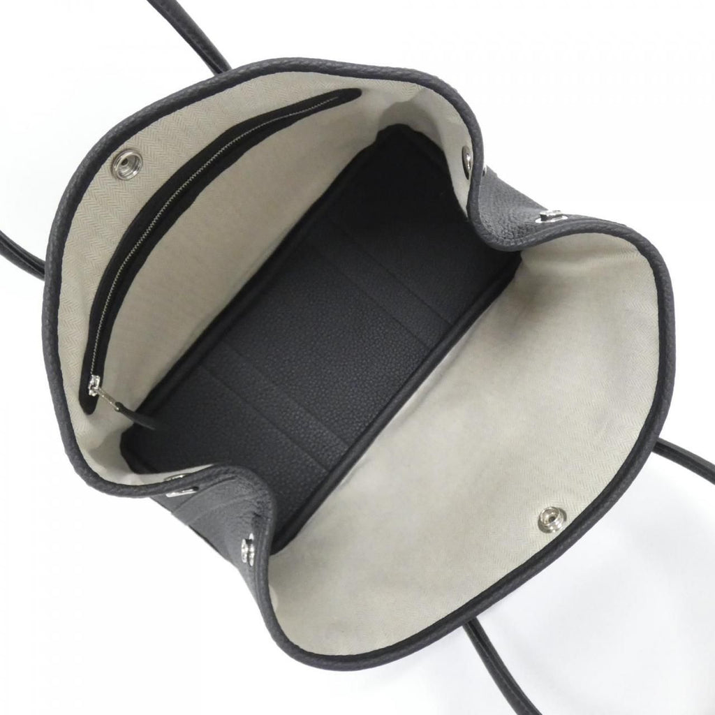 Hermes Garden Party 30 Black Silver Tote Bag