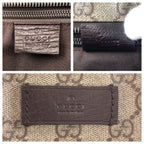 Gucci Beige Brown GG Supreme Canvas Leather Tote Shoulder Bag