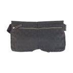 Gucci Black Silver GG Canvas Leather Belt Bag Waist Pouch