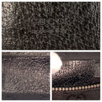 Gucci Black Silver GG Canvas Leather Belt Bag Waist Pouch