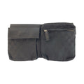 Gucci Black Silver GG Canvas Leather Belt Bag Waist Pouch