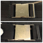 Gucci Black Silver GG Canvas Leather Belt Bag Waist Pouch