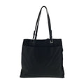 Prada Tessuto Black Silver Nylon Leather Tote Shoulder Bag