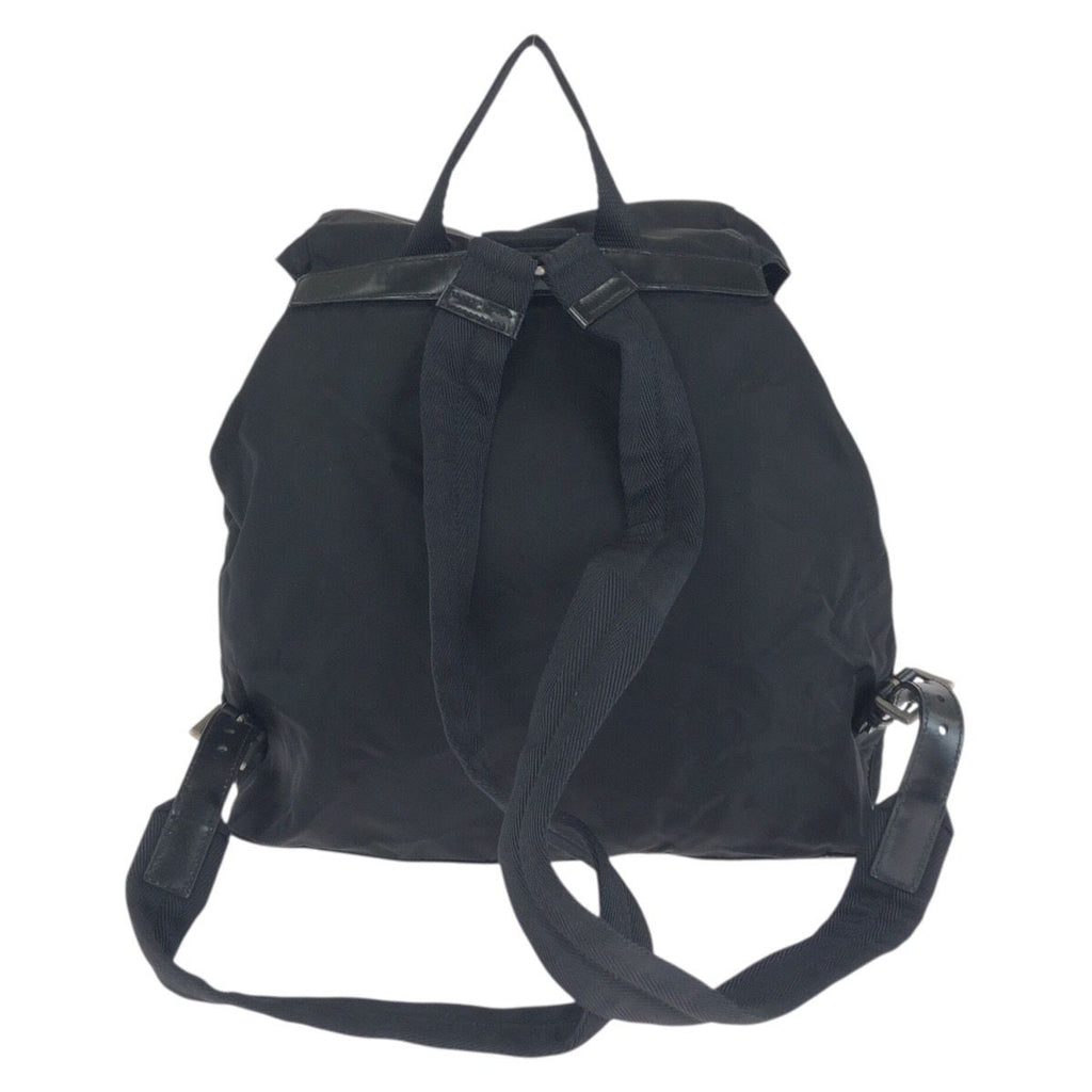 Prada Tessuto Black Silver Nylon Leather Backpack