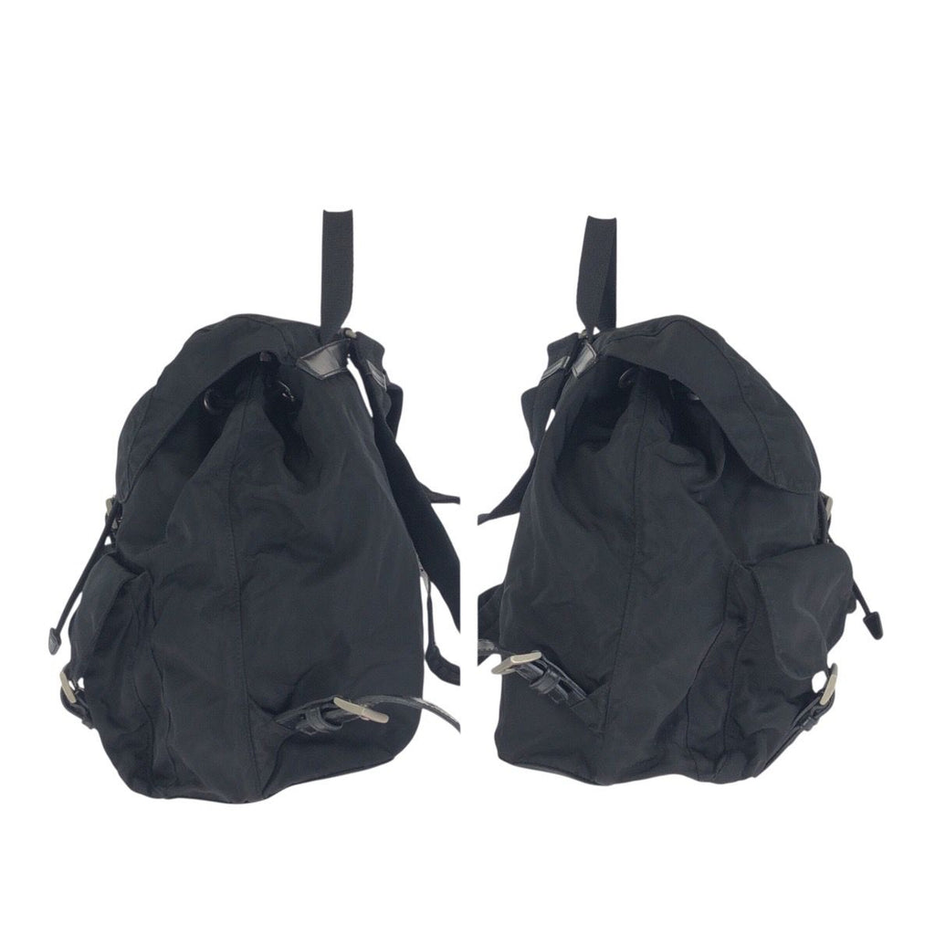 Prada Tessuto Black Silver Nylon Leather Backpack