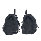 Prada Tessuto Black Silver Nylon Leather Backpack