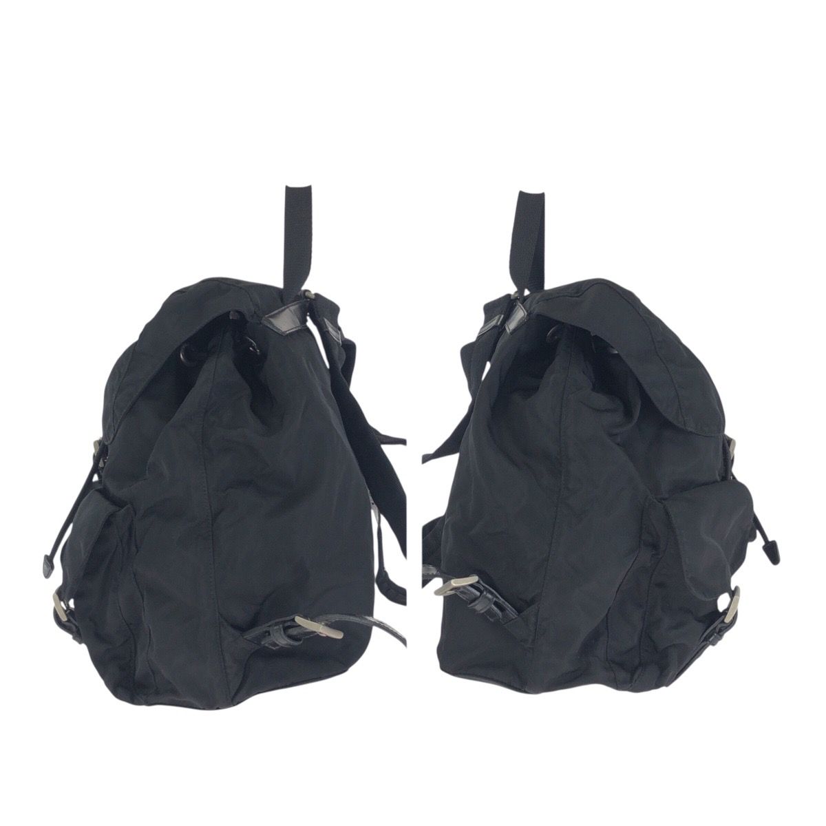 Prada Tessuto Black Silver Nylon Leather Backpack