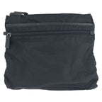 Prada Tessuto Saffiano Black Silver Nylon Leather Shoulder Bag