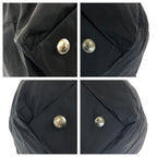Prada Tessuto Saffiano Black Silver Nylon Leather Boston Bag